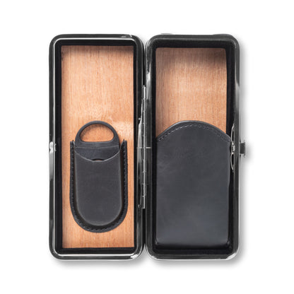 3 Cigar Leather Folding Case