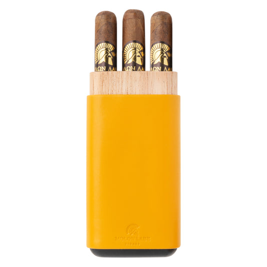 Cigarrera de cuero de 3 dedos con cortapuros